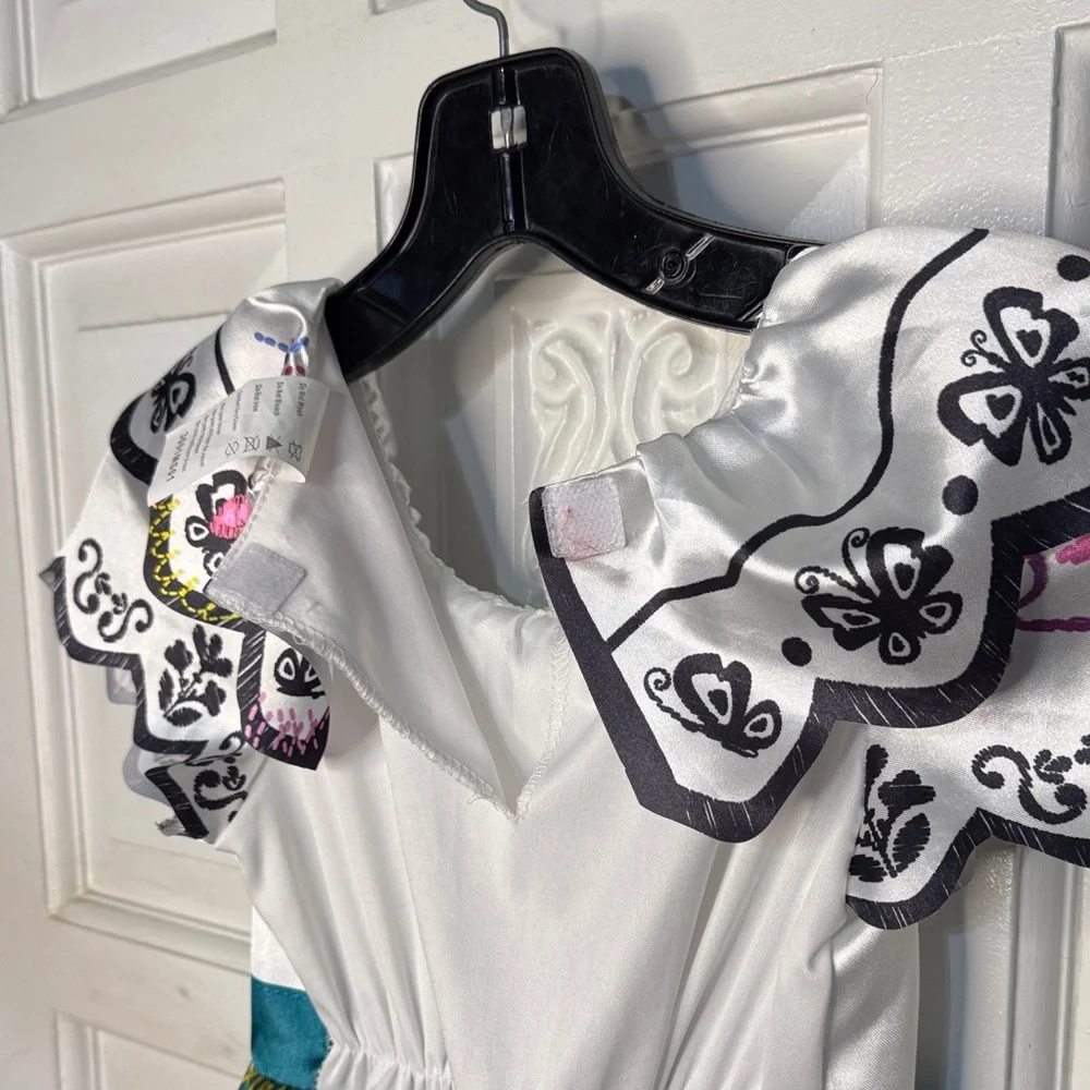 Disney Mirabel Madriga Teal and White Floral Dress Size 4-6X
